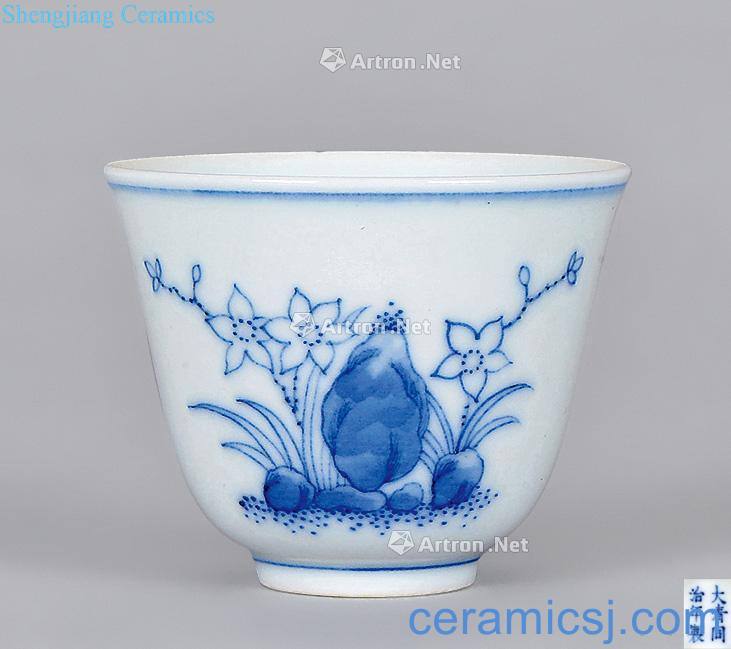 dajing Blue and white daffodil grain cup