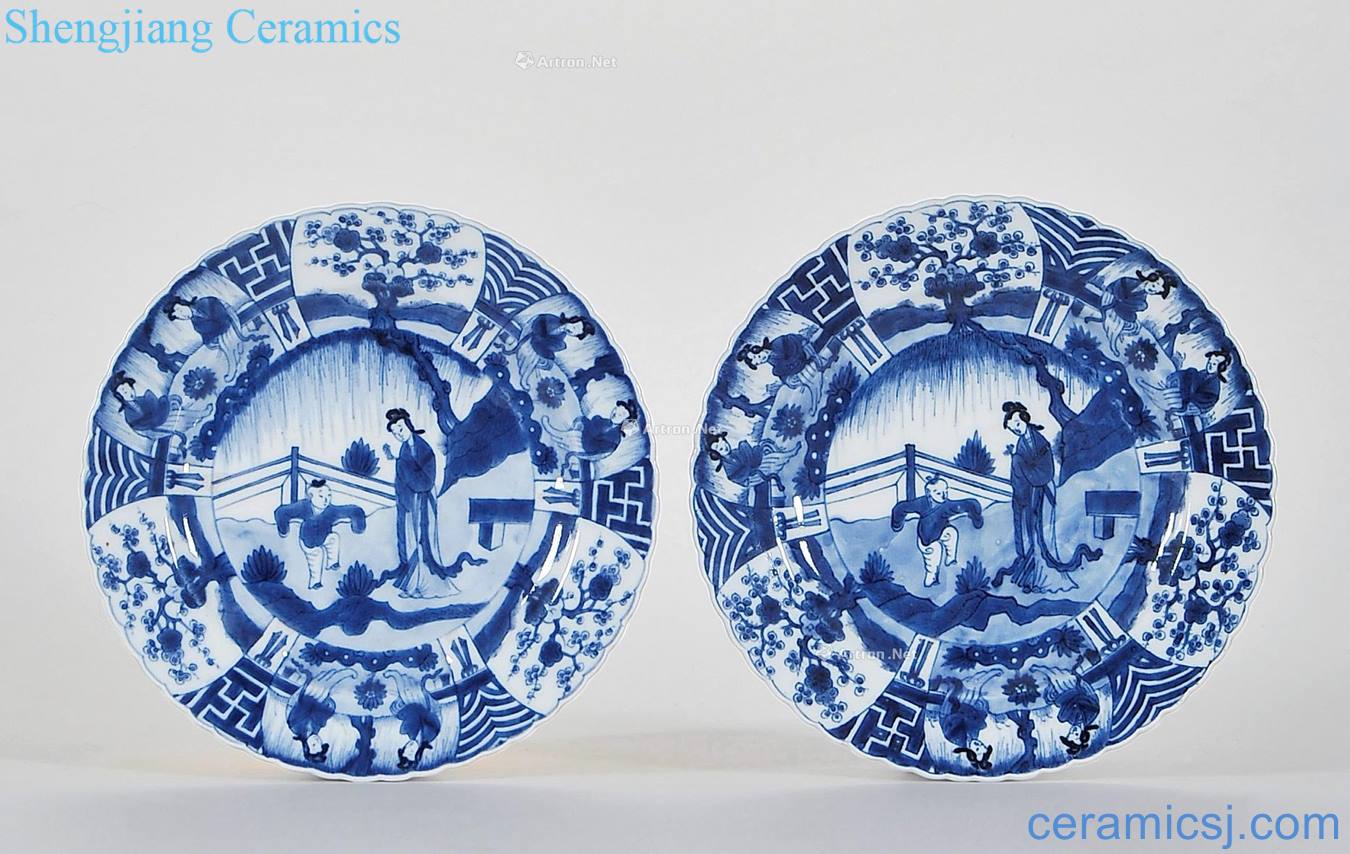 Qing porcelain medallion characters disc (a)
