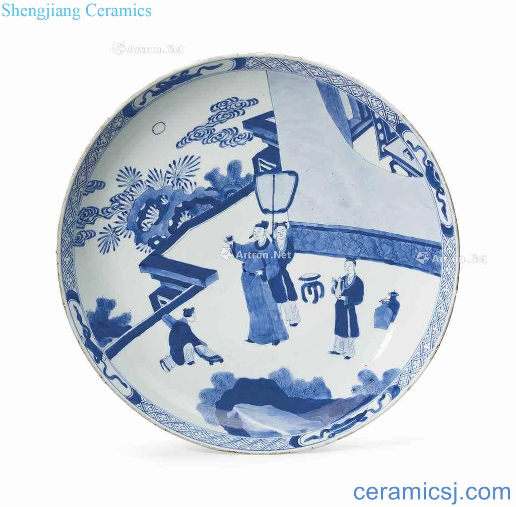 Kangxi period (1662-1722), A LARGE BLUE AND WHITE DISH