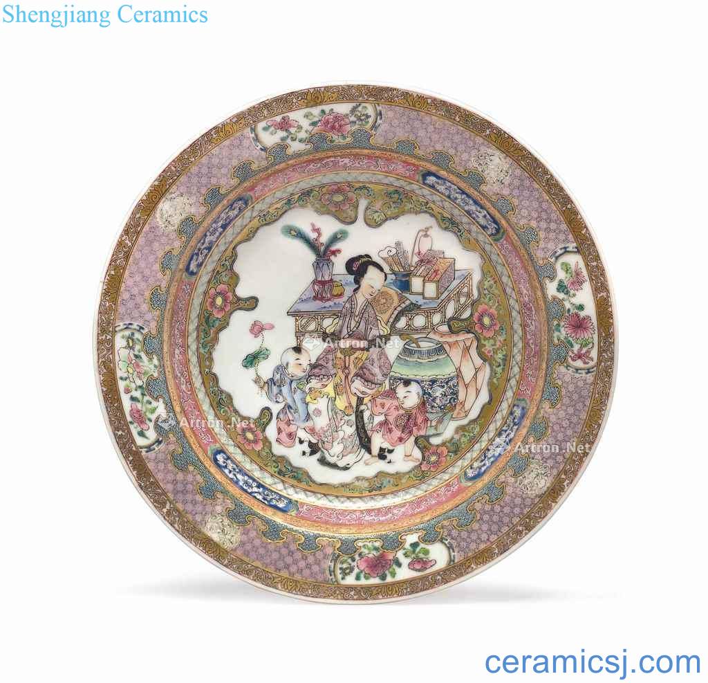 Yongzheng period A FAMILLE ROSE RUBY - the BACK PLATE