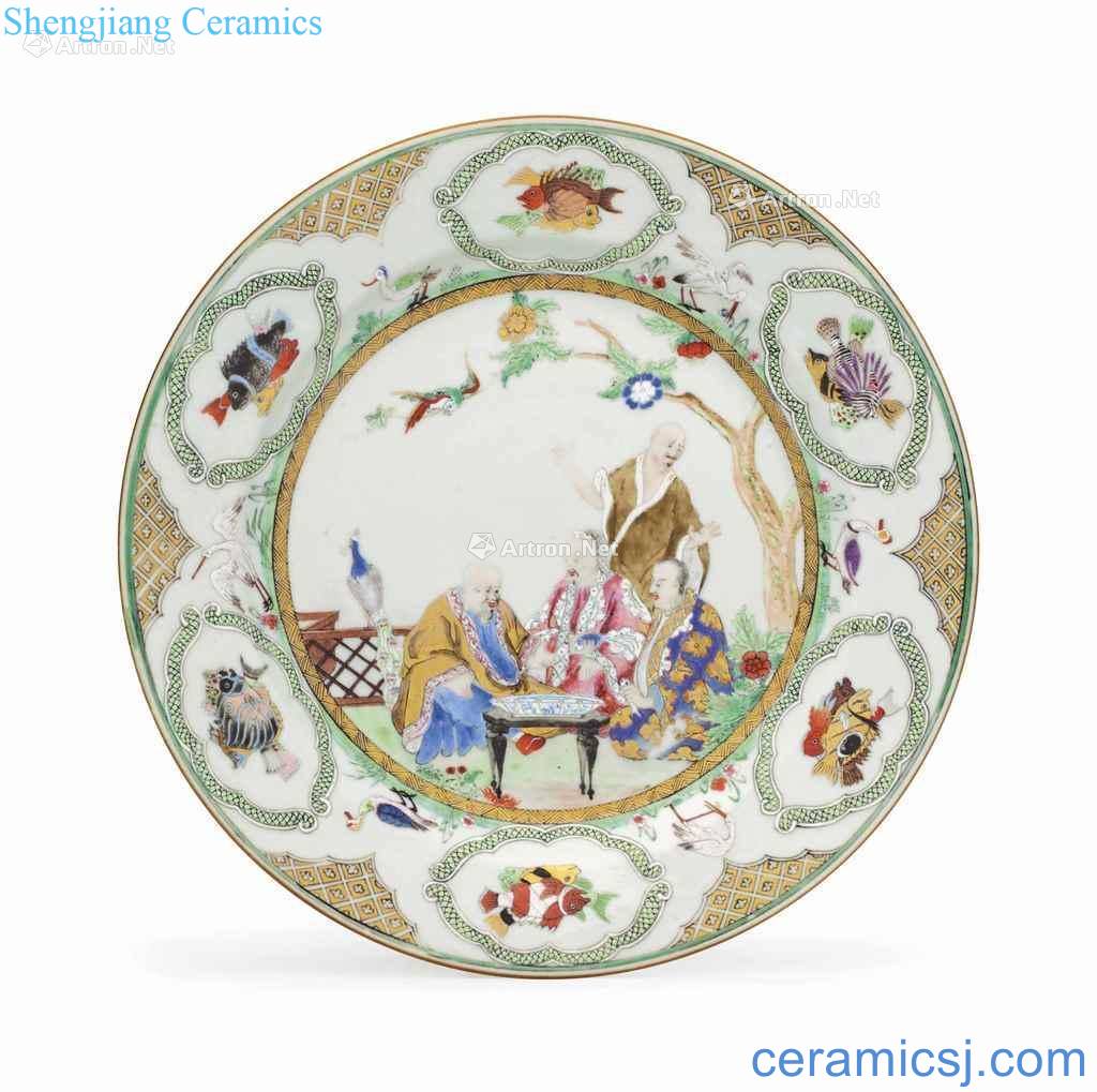 About 1738-40 years - A FAMILLE ROSE "PRONK tempe 'LARGE PLATE
