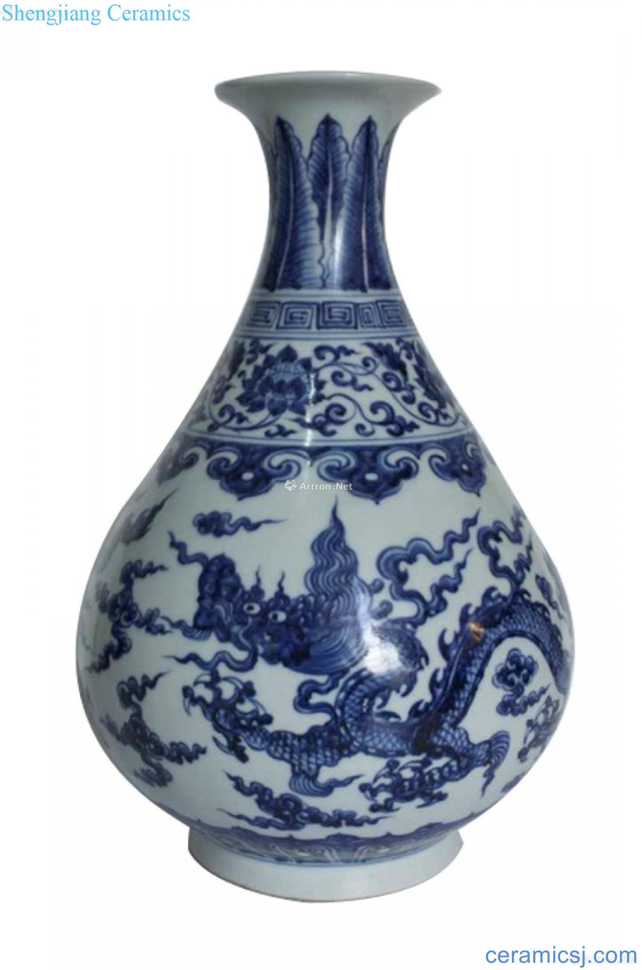 Blue and white best dragon okho spring bottle