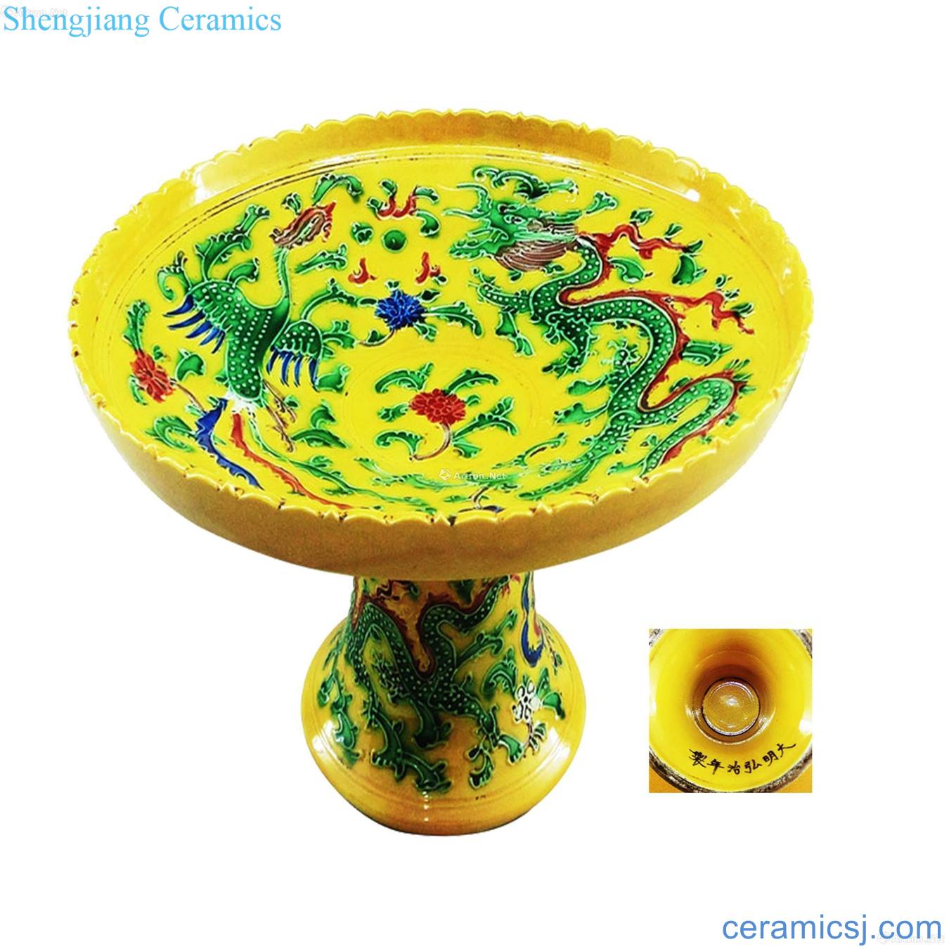 Yellow colorful heap of plastic dragon best compote