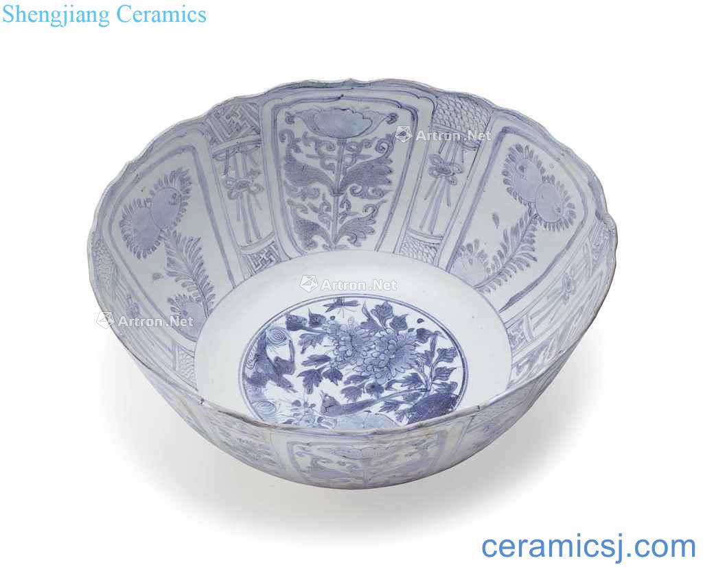 In the 17th century middle period of transition, A LARGE DEEP 'HATCHER CARGO' BLUE AND WHITE BOWL