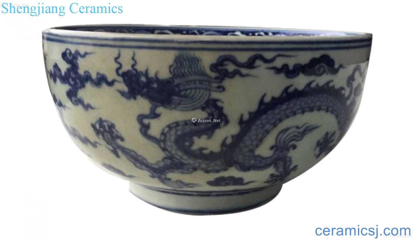 Blue and white YunLongWen kongming bowl