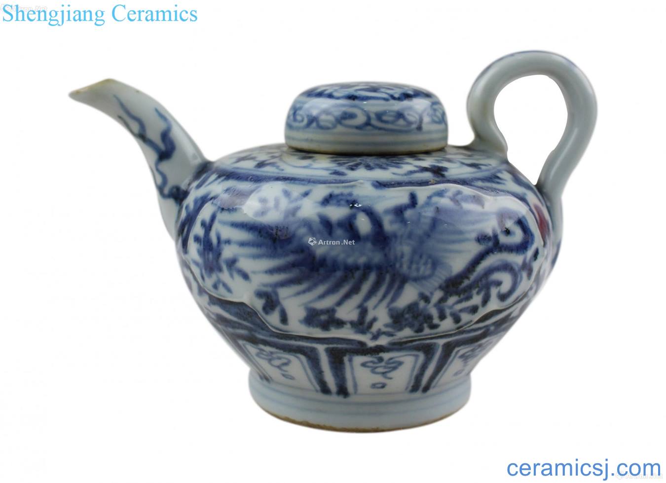 Blue and white chicken ewer half cover