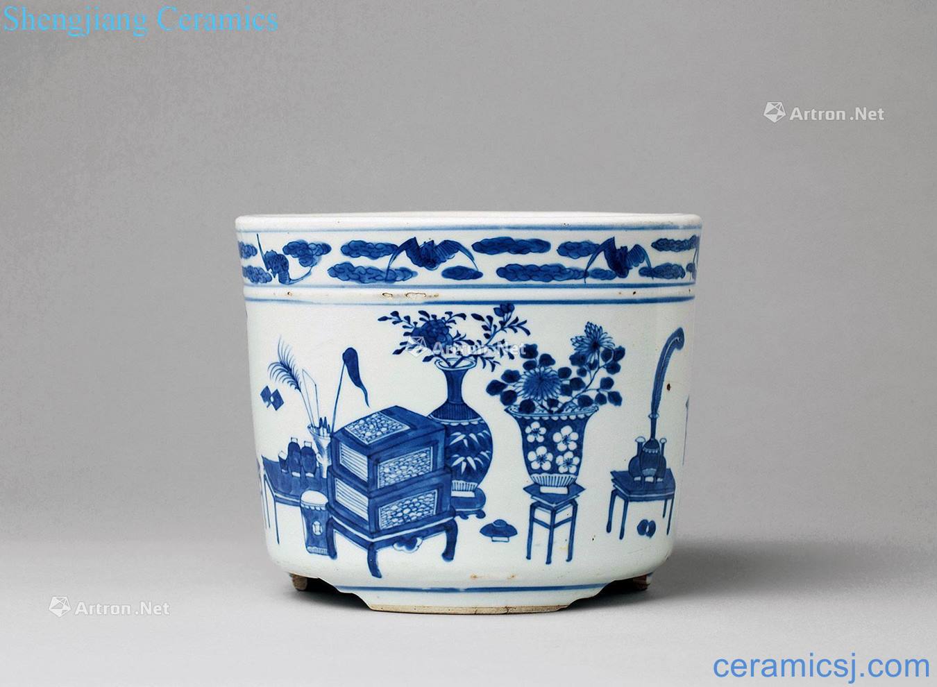 In the qing dynasty Blue and white antique WenXiangLu