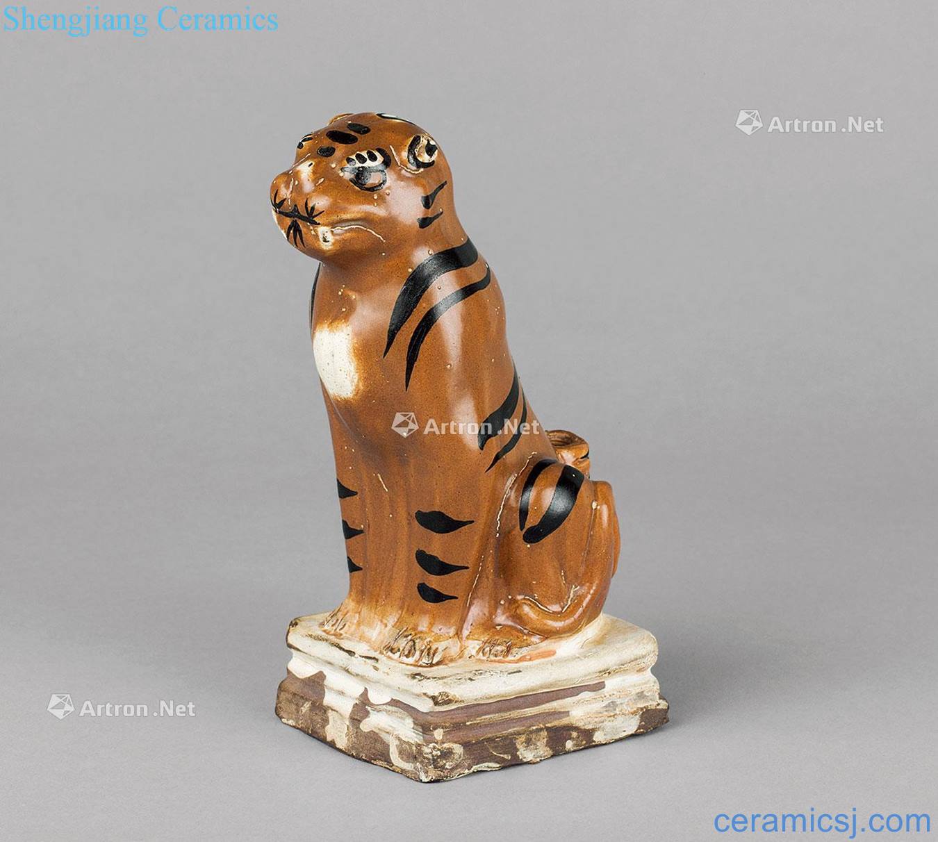 The song dynasty Brown glaze tiger furnishing articles
