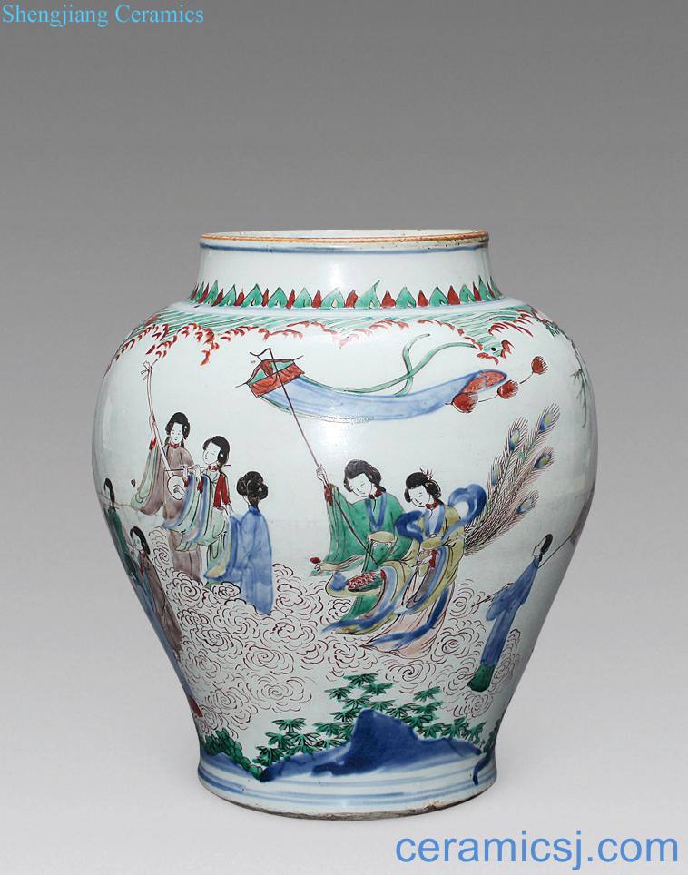 Qing cans of colorful characters