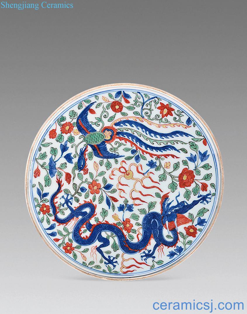 Ming Blue and white color longfeng porcelain plate