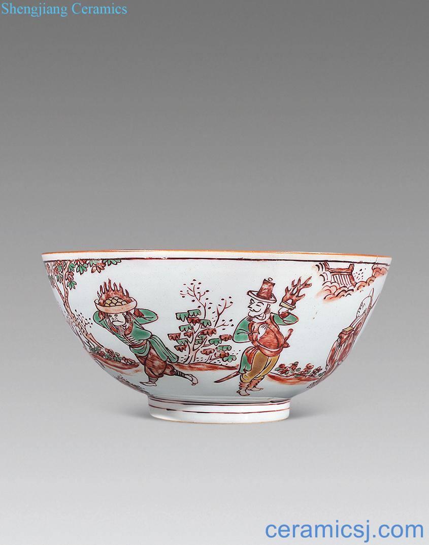 Ming jiajing stories of red and green color bowl