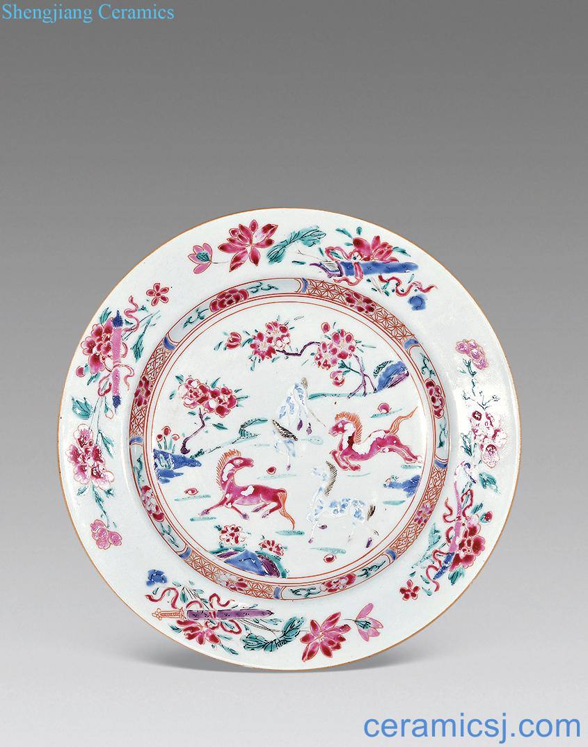 Qing yongzheng pastel jun figure 8 dish