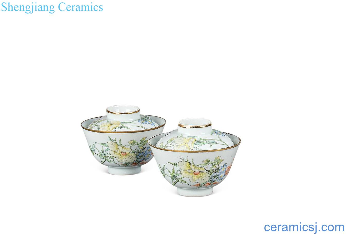 Qing xuantong pastel flowers poetry tureen (a)