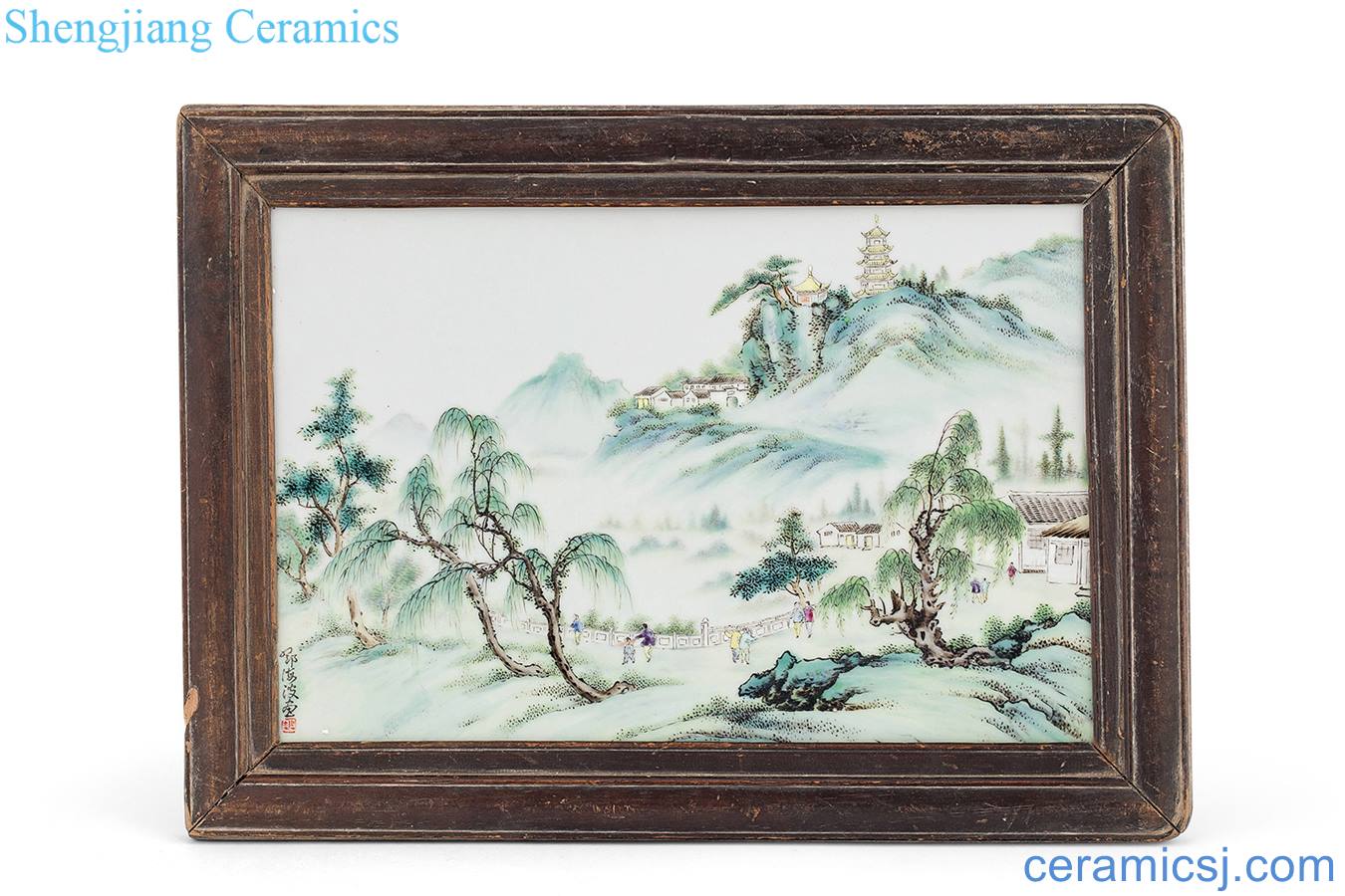 In the 1850 s Pastel landscape porcelain plate