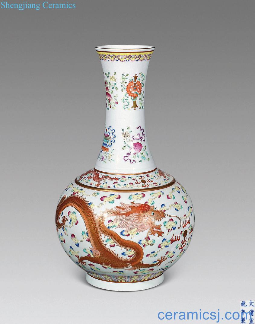 Qing xuantong Pastel longfeng bottles