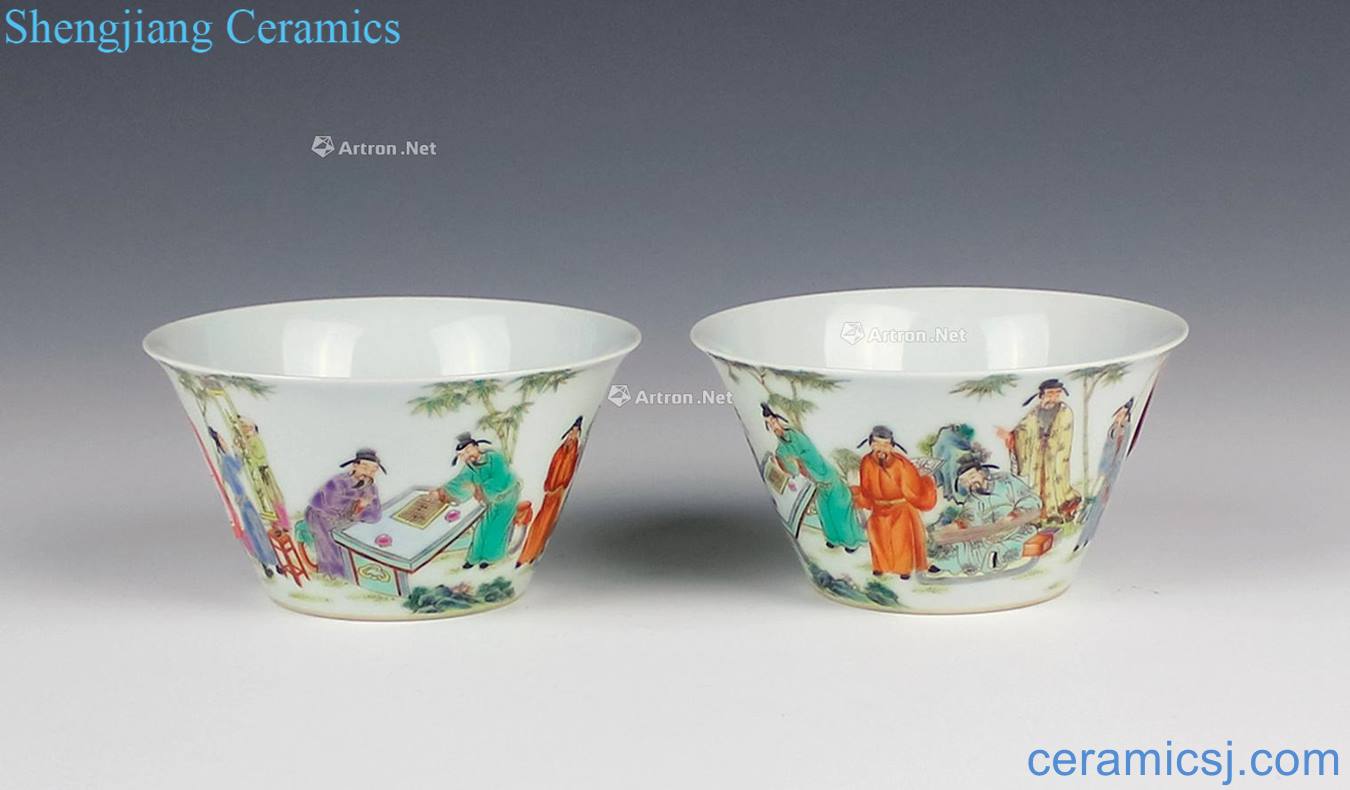 Yong zheng famille rose character horseshoe bowl (a)