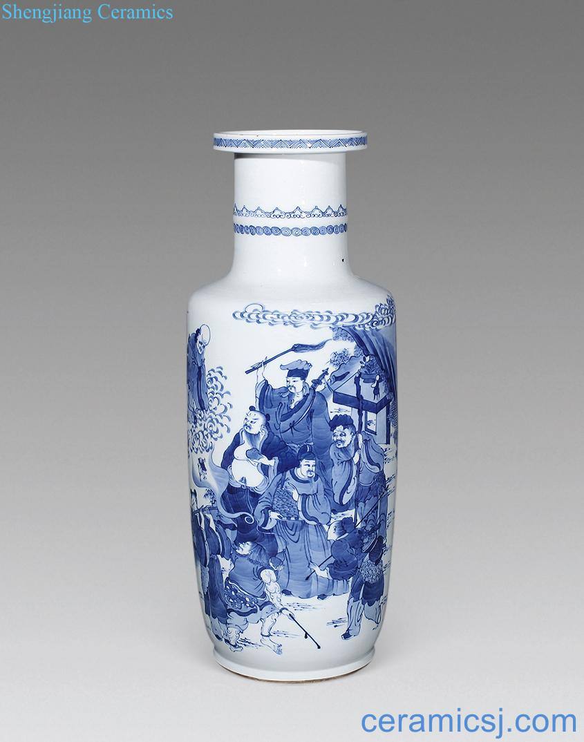 qing Blue and white the eight immortals were bottles