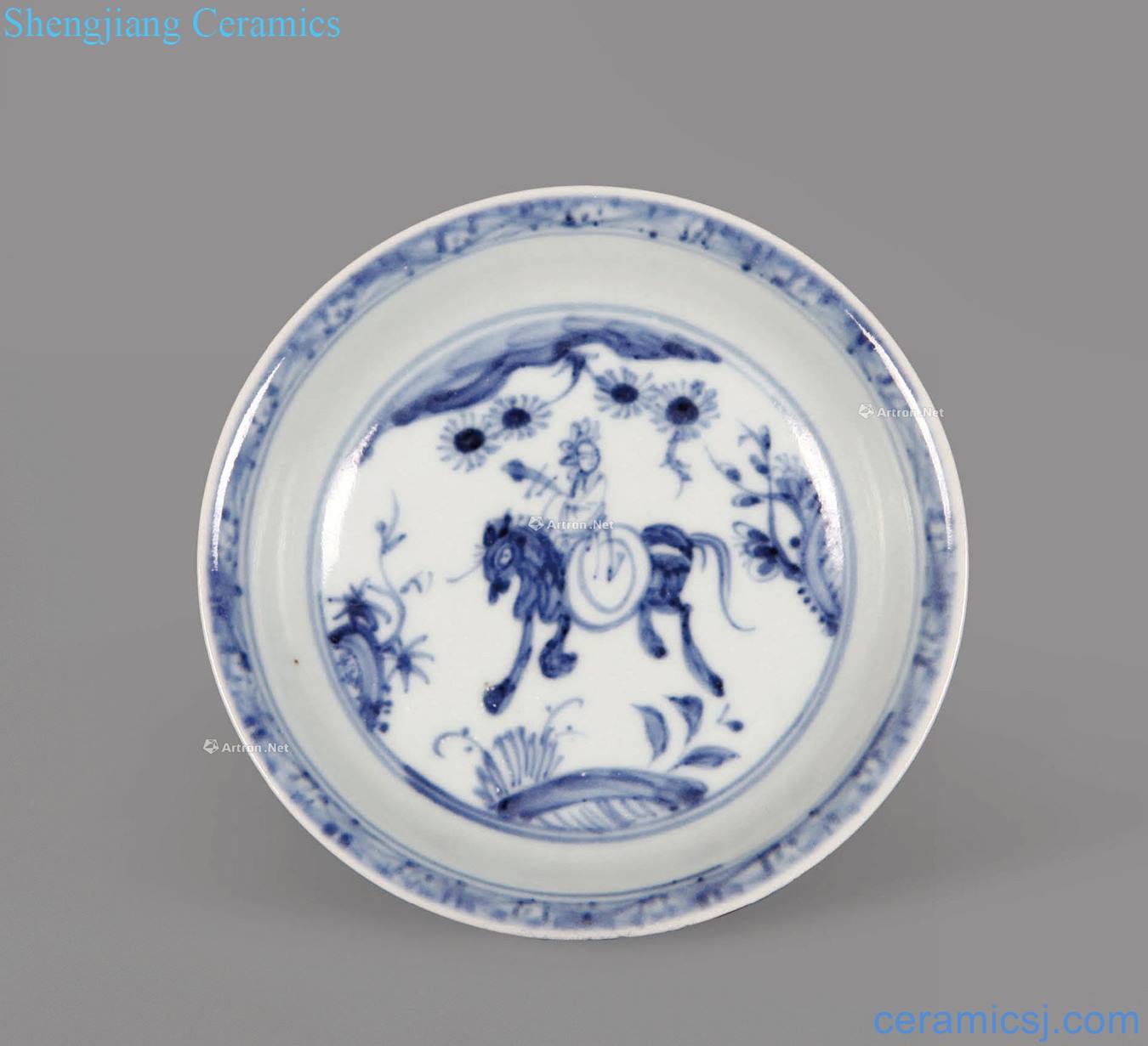 Ming Blue and white zhaojun fill dish