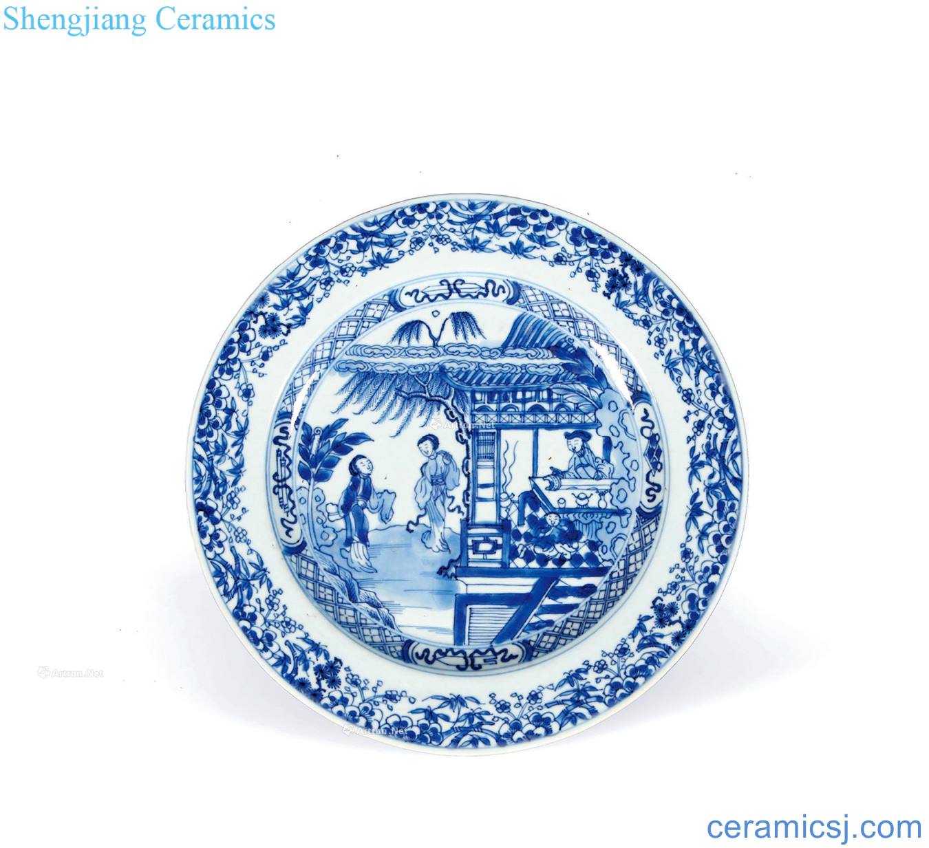 Qing qianlong blue-and-white stories of west chamber