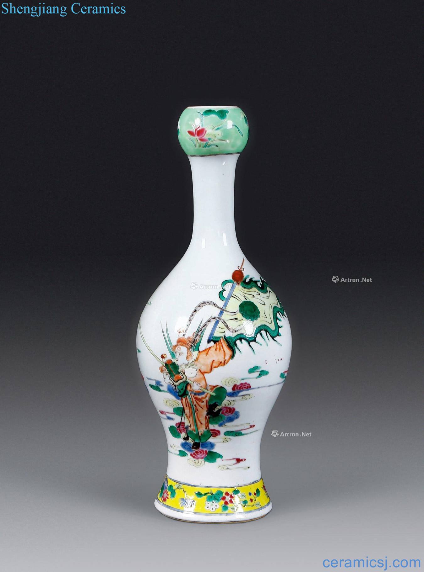 Qing guangxu Garlic bottle colorful journey to the west characters