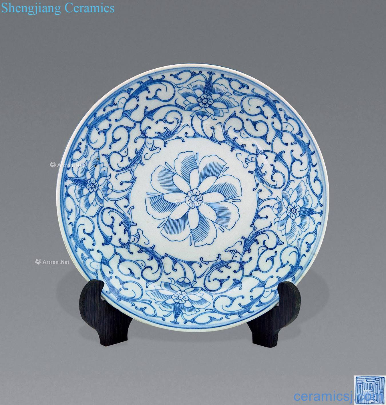 The late qing dynasty Blue and white to admire the dish
