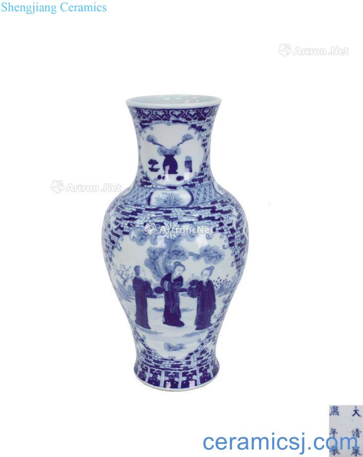 kangxi Blue and white characters PND tail-on statue