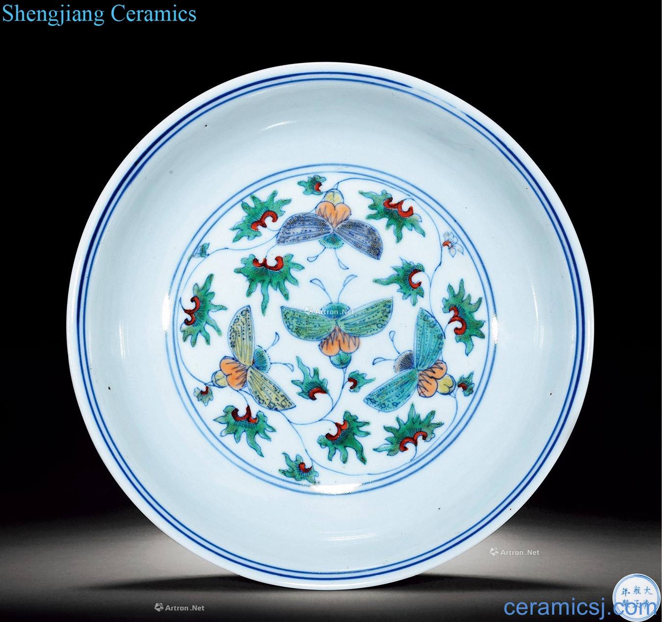 Qing yongzheng bucket color flower tray