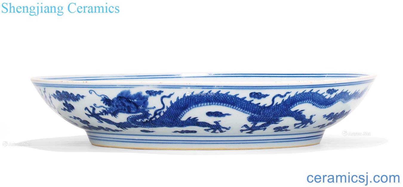 Qing yongzheng Blue and white dragon