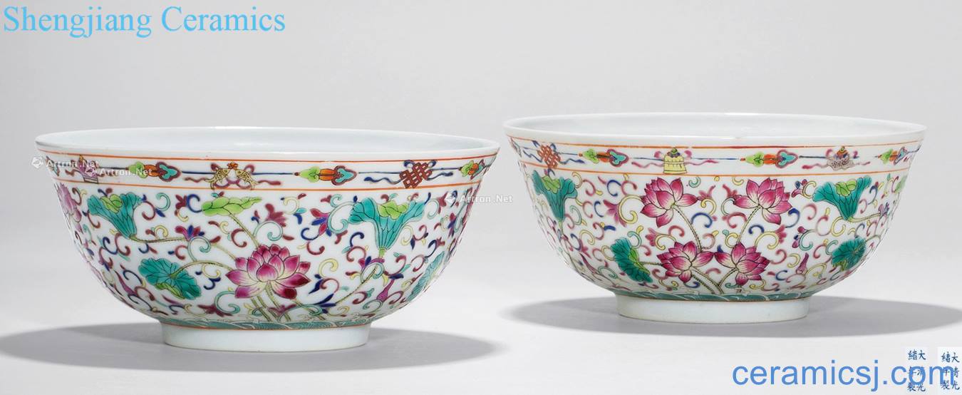 Pastel reign of qing emperor guangxu lianchi green-splashed bowls (a)