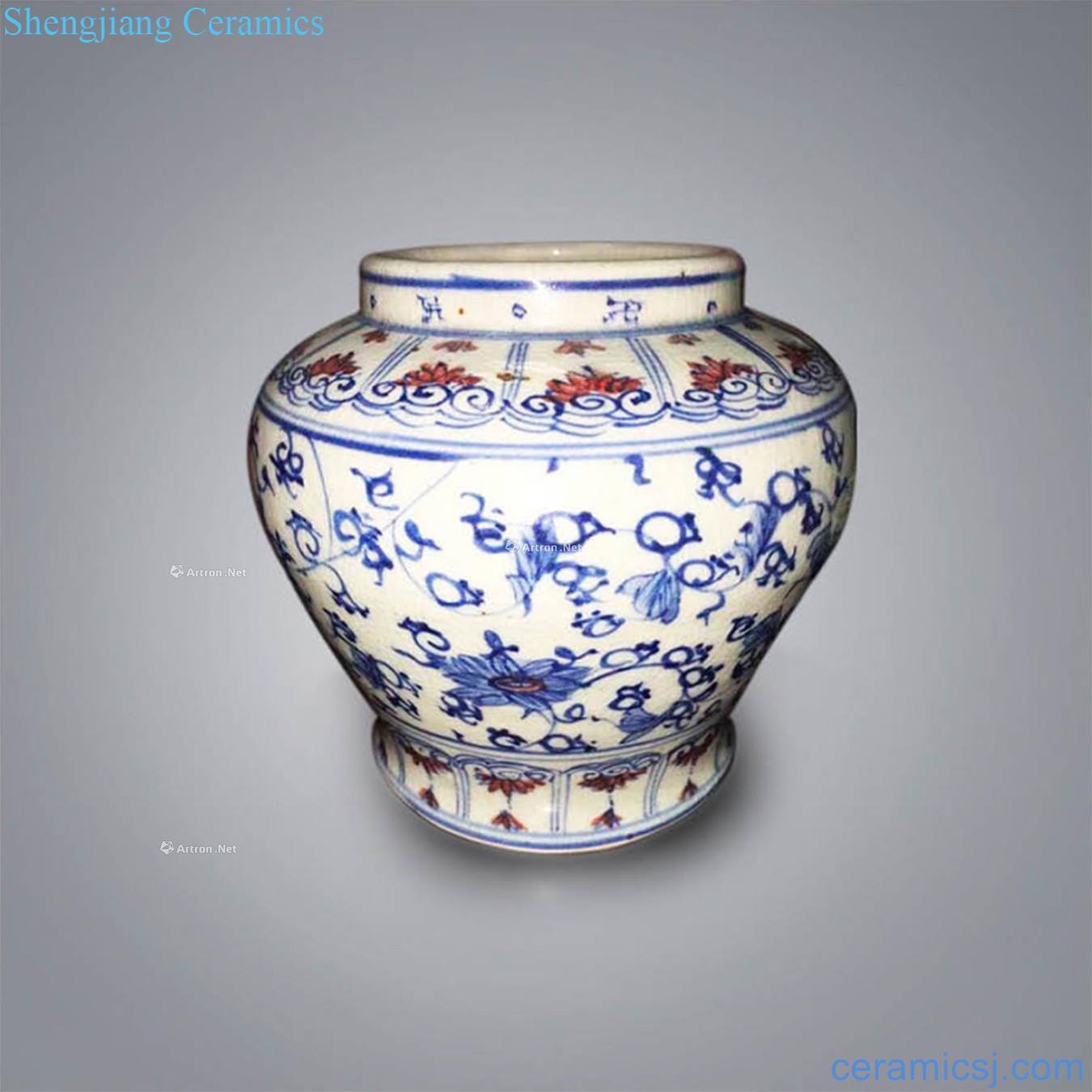 In the Ming dynasty Blue and white youligong day word cans