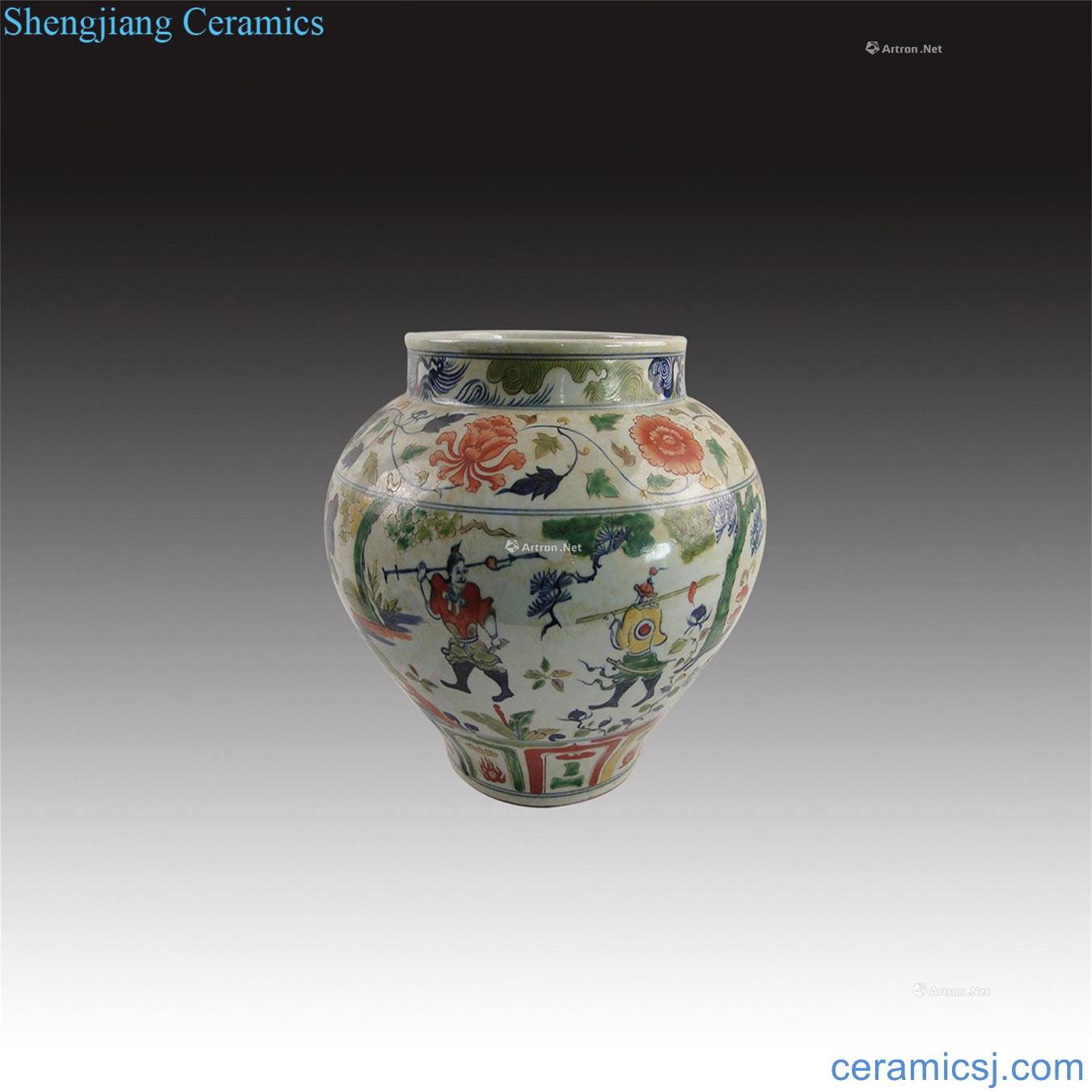 The yuan dynasty Colorful guiguzi down big cans