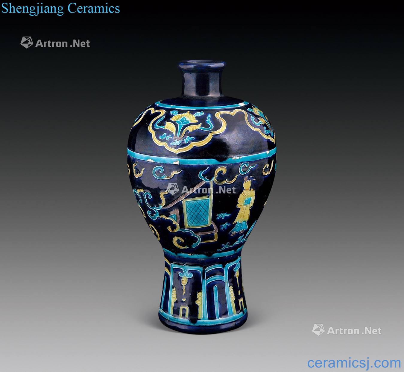Ming mei bottle falora China glaze characters