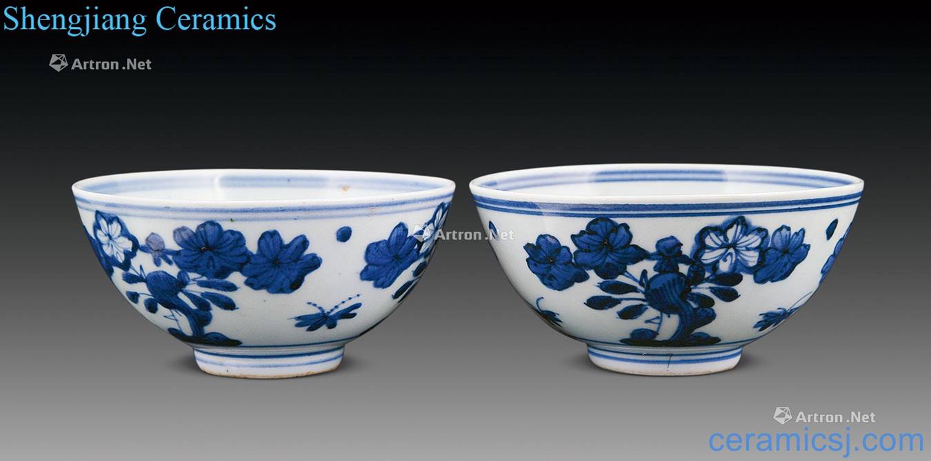Ming Blue and white bowl three decorative pattern (a)
