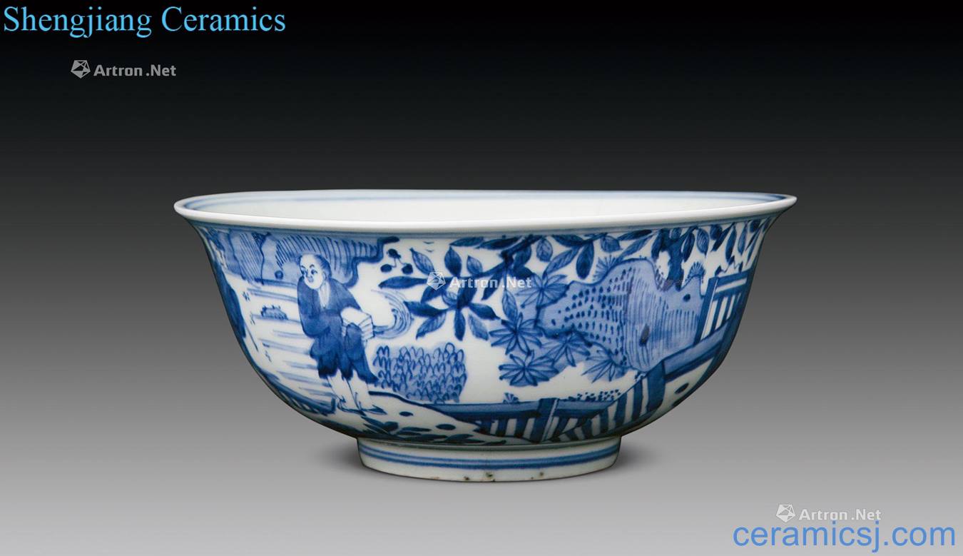 Ming Blue and white characters bowl