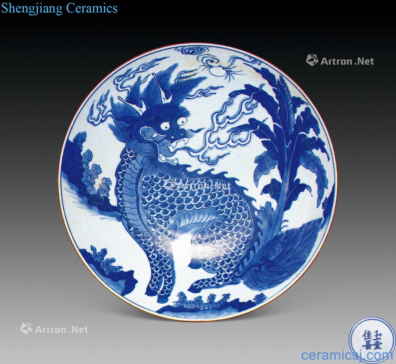 Early qing dynasty blue-and-white kirin