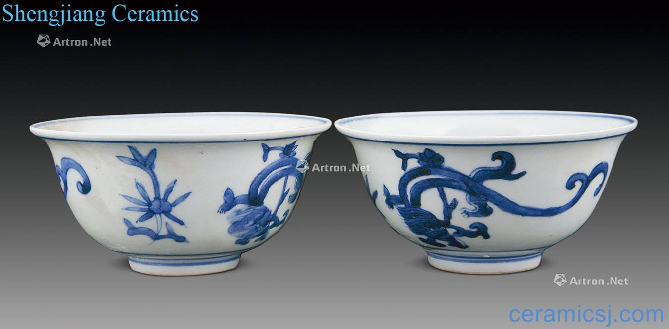 Ming Blue and white dragon grain bowl (a)