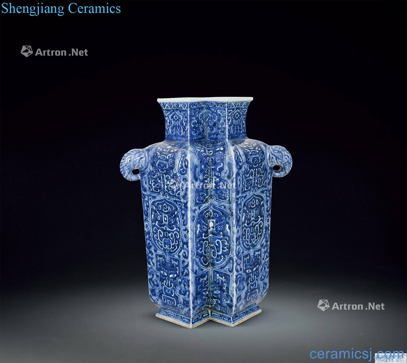 Qing dynasty blue and white elephant double bottles