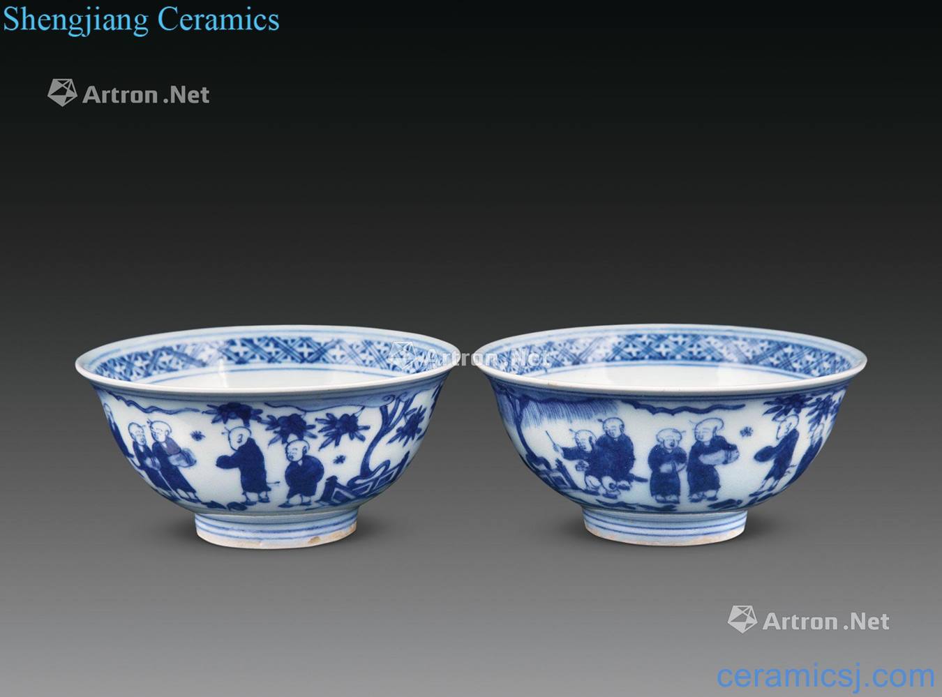 Ming Blue and white child ZiWen bowl (a)