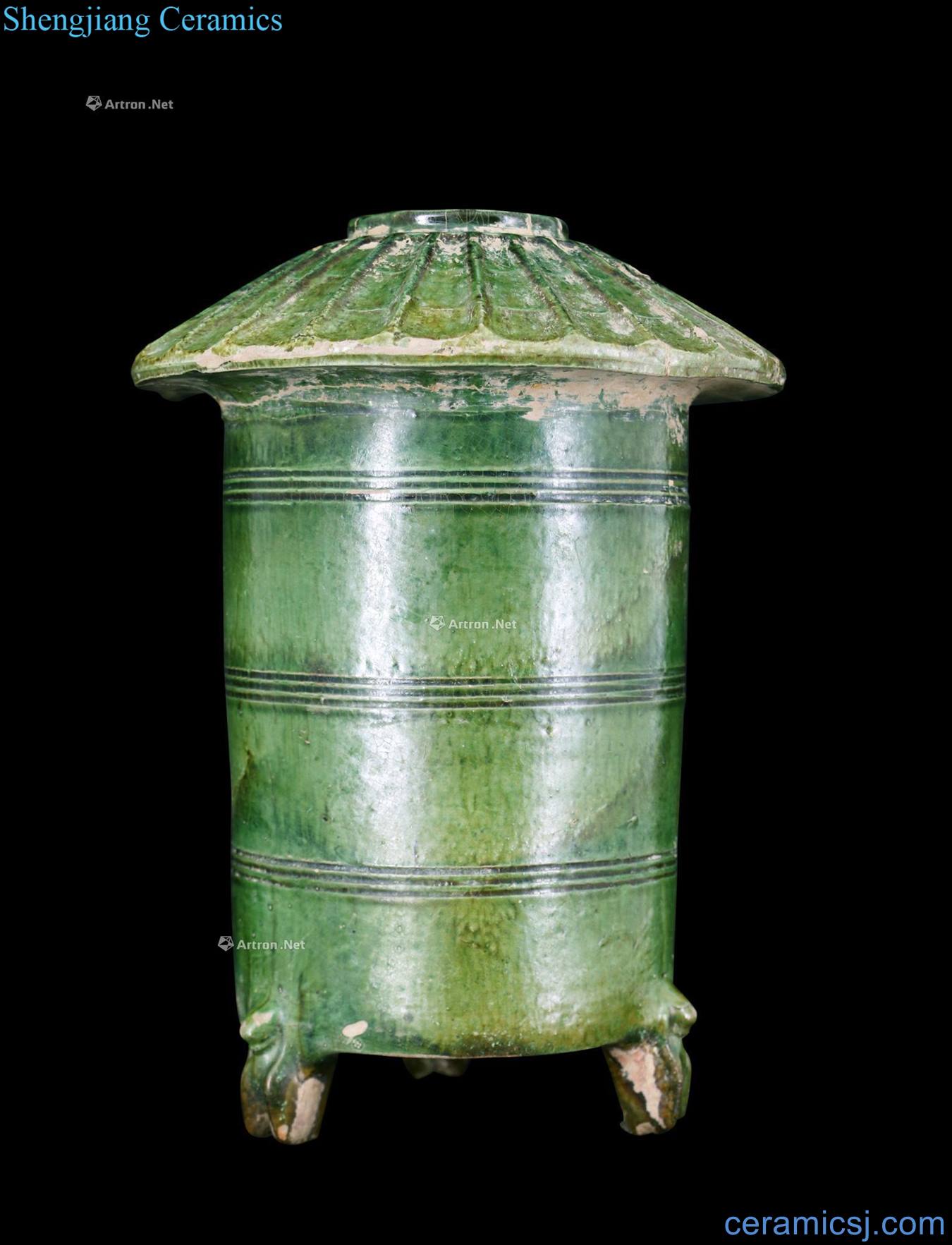 Han green glazes bowstring grain barn