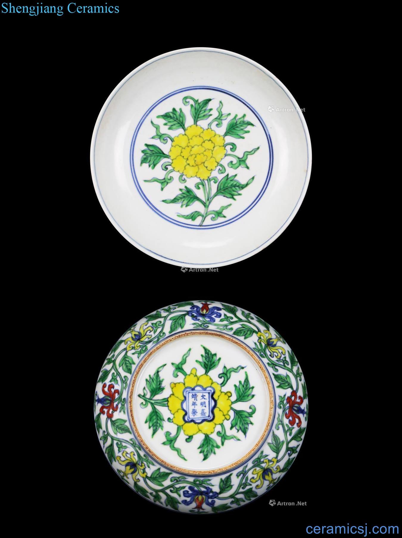 Ming Dou colors branch lotus flower plate (a)
