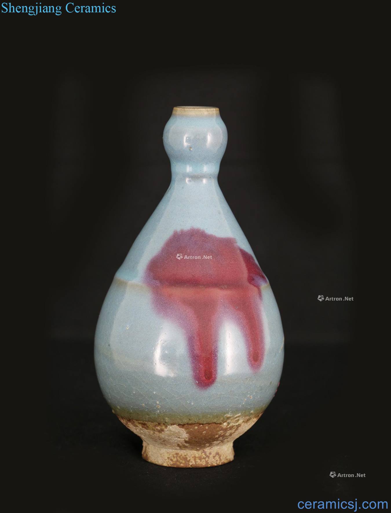 The song dynasty Azure rose spot garlic bottle masterpieces
