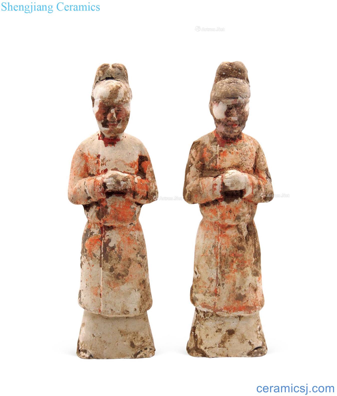 Han dynasty tomb figures white