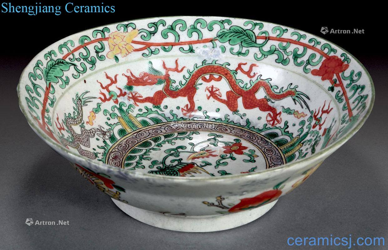 qing Colorful longfeng bowl