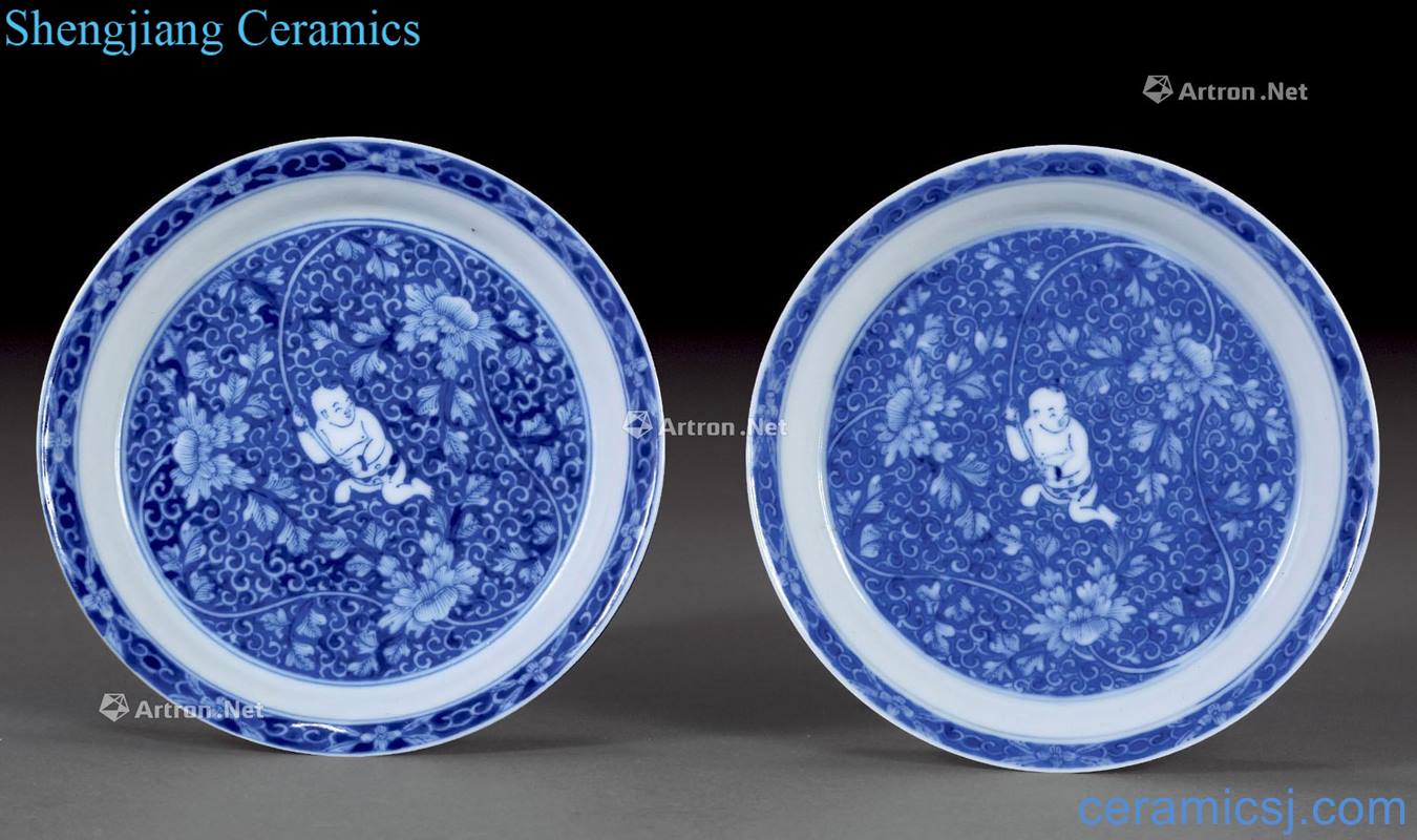 The qing emperor kangxi blue baby play plate (2)