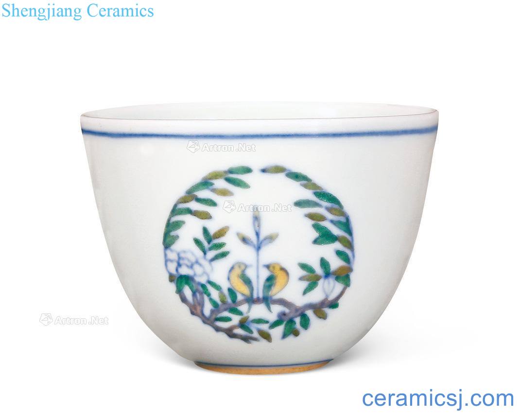 Qing yongzheng bucket cup CaiTuan decorative pattern