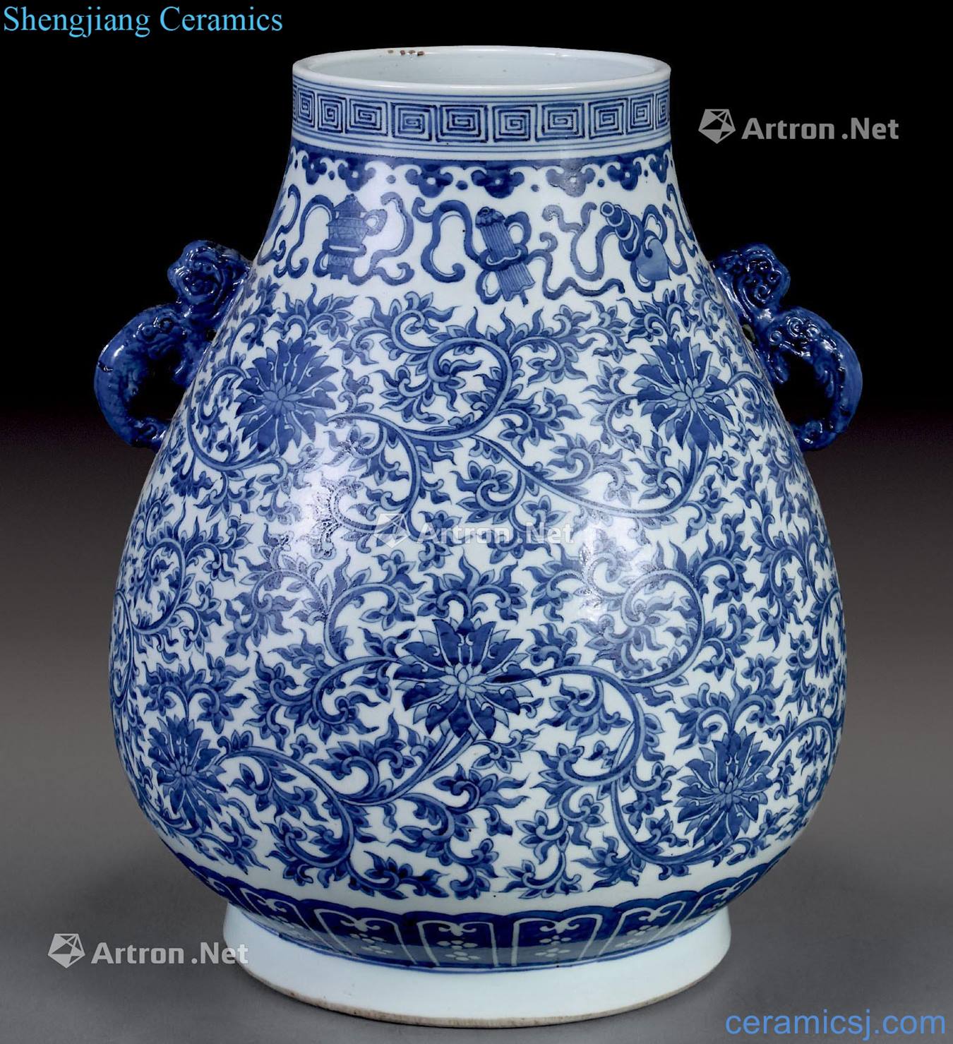 qing Blue and white flowers and