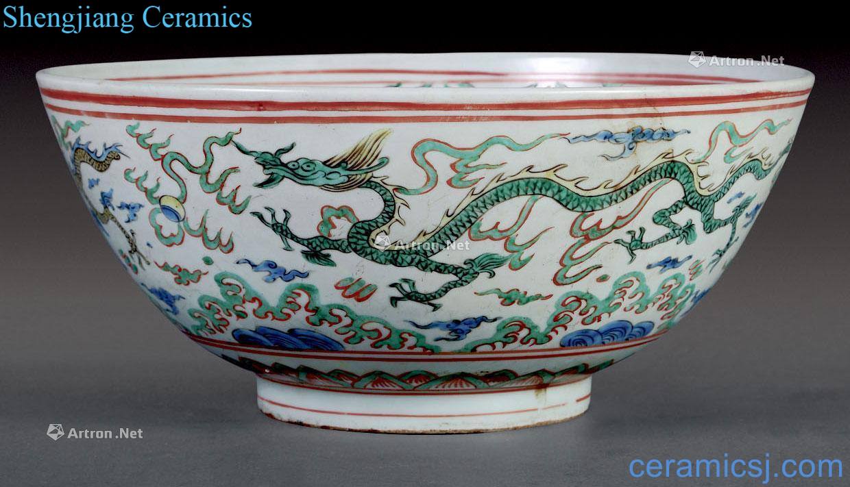 Ming Colorful dragon bowl