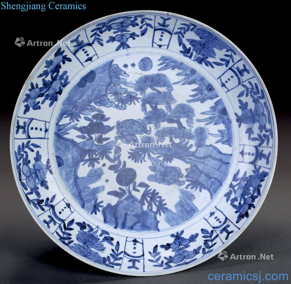Ming Blue and white pine deer