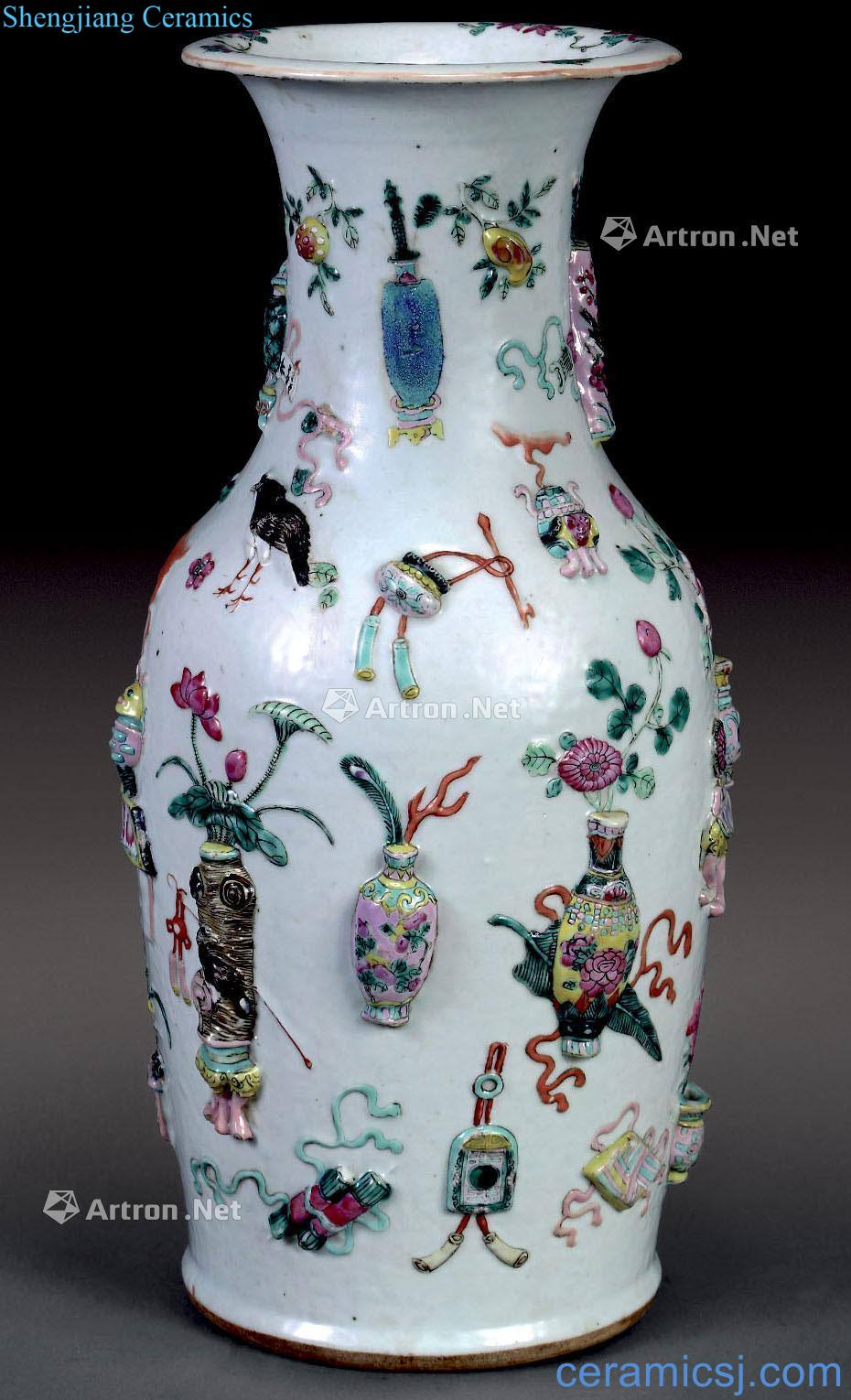 Clear pastel antique flower bottle
