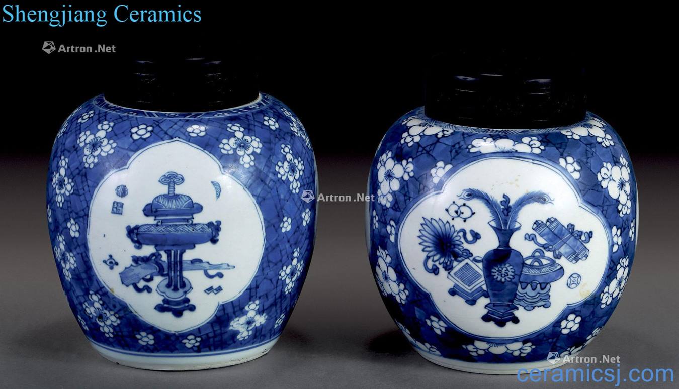 The qing emperor kangxi Blue and white antique tank (2)